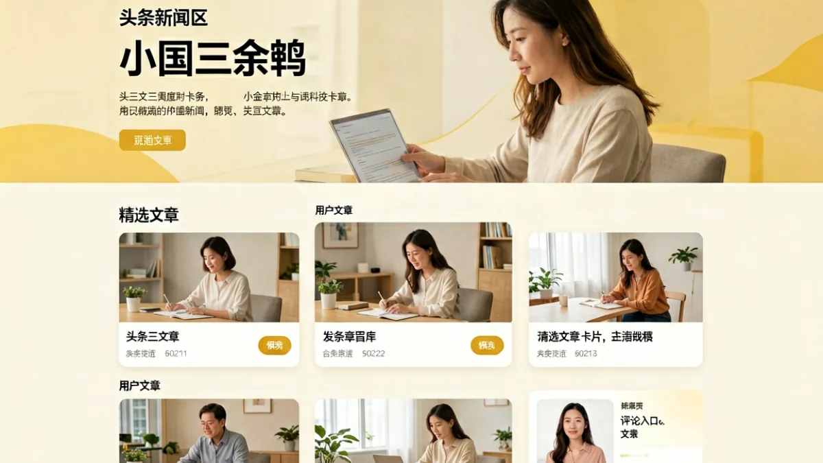 香蕉社区首页门户全貌，展示资讯卡片、精选内容与用户讨论区的整体布局
